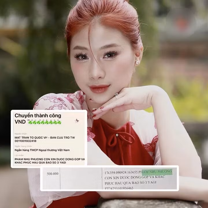 Louis Phạm (tên thật là Phạm Như Phương) cũng bị gọi tên vì công chúng phát hiện số tiền cô ủng hộ cho đồng bào lũ lụt lần lượt là 500.000 đồng và 1 triệu đồng. Tuy nhiên, hình ảnh cô chia sẻ trên trang cá nhân lại rất khác. Cô dùng 8 icon chiếc lá che số 0, và lấp ló có con số 5 ở đầu dãy. Nhiều người cho rằng cô quyên góp khoảng 500 triệu đồng.