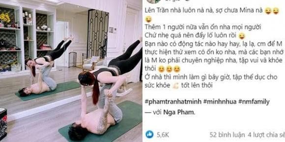 Mới đây, Minh Nhựa lại gây chú ý khi thử thách thể lực bản thân với vợ hai.