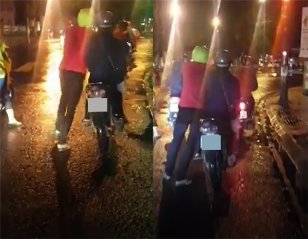 Thấy cảnh tượng này, một người đàn ông đã đến gần khuyên nhủ bạn gái nên xuống đẩy xe cùng người yêu: "Sao không xuống dắt cùng nó đi mà để nó khổ thế? Anh tưởng chỉ có trong phim thôi mà ngoài đời vẫn có à? Xuống dắt nhanh lên, xuống dắt cùng để đấy người ta nhìn thì sao? Con gái con đứa không được thế, anh là con trai nhìn thấy khổ lắm”.