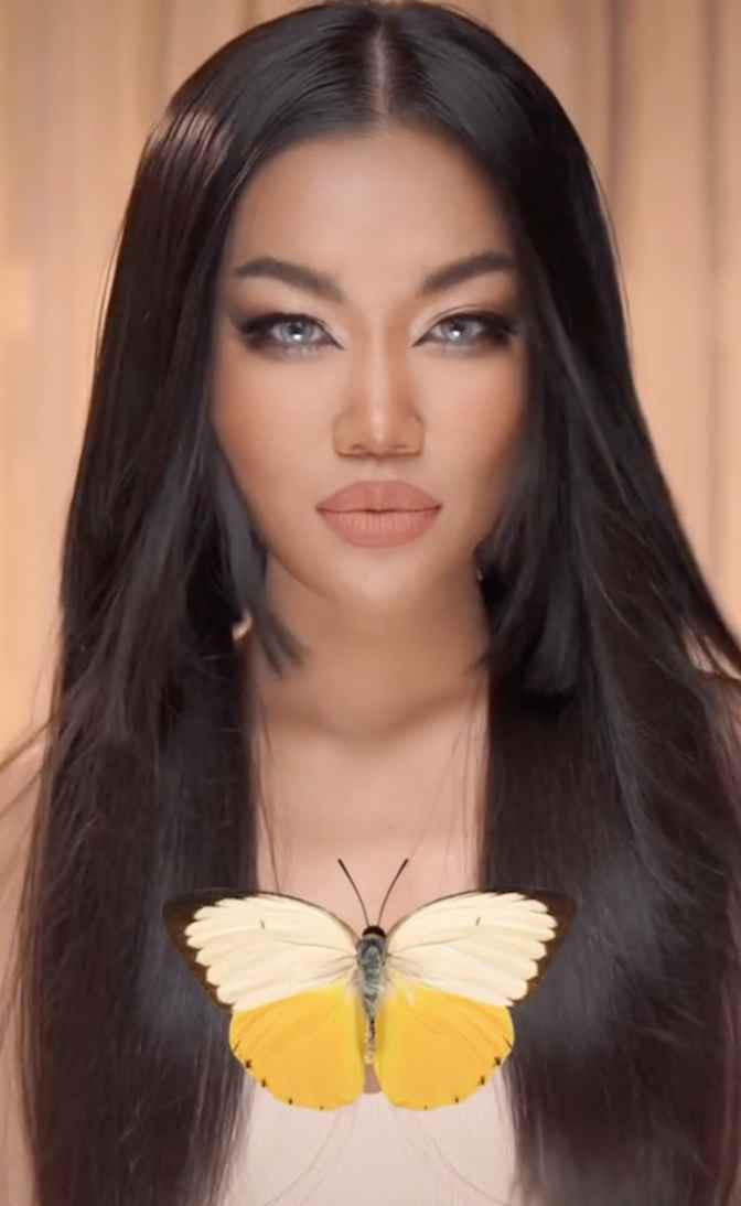 Nhưng thay vì buồn bã, Lê Thụy lại tỏ ra không quan tâm và quyết định không trang điểm hay hiệu ứng, chọn cách "sống chung" với ngoại hình của mình.