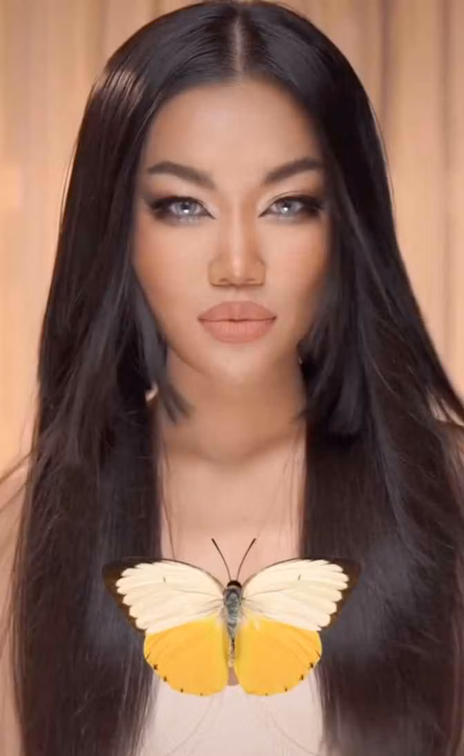 Nhưng thay vì buồn bã, Lê Thụy lại tỏ ra không quan tâm và quyết định không trang điểm hay hiệu ứng, chọn cách "sống chung" với ngoại hình của mình.