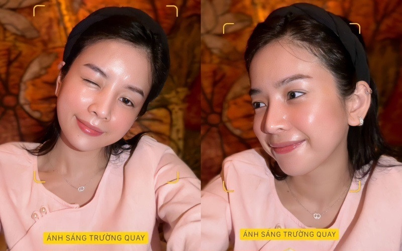Trong ảnh, nữ DJ 9X tự tin với làn da không make up song ít khuyết điểm, da mặt căng bóng, đầy sức sống.
