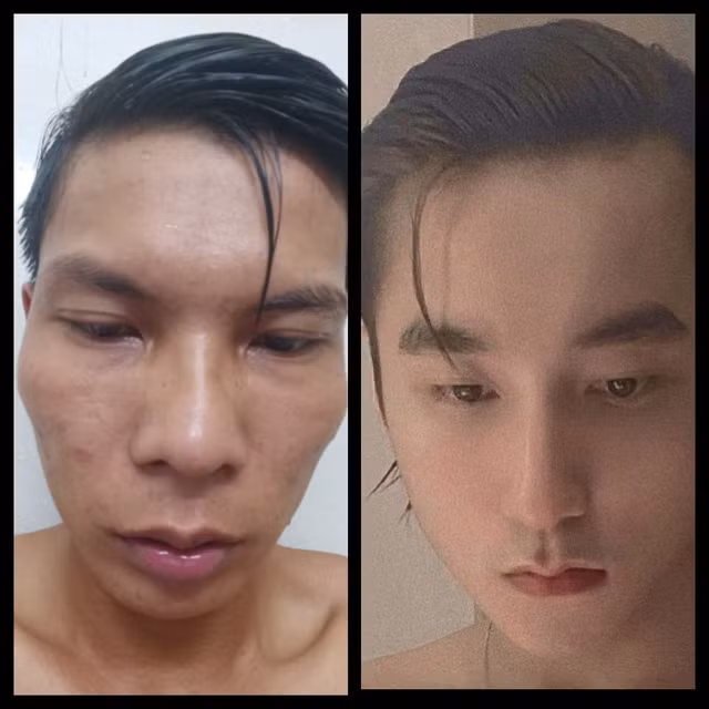 Trước đó, chàng Youtuber này cũng từng tự so sánh hình ảnh của bản thân với ca sĩ Sơn Tùng M-TP với caption tương tự: "Khác ở chỗ nào ???"