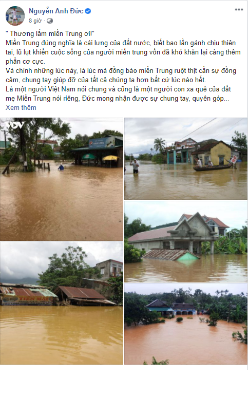 Mien Trung mua lu, dan cau thu Viet chung tay hao tam