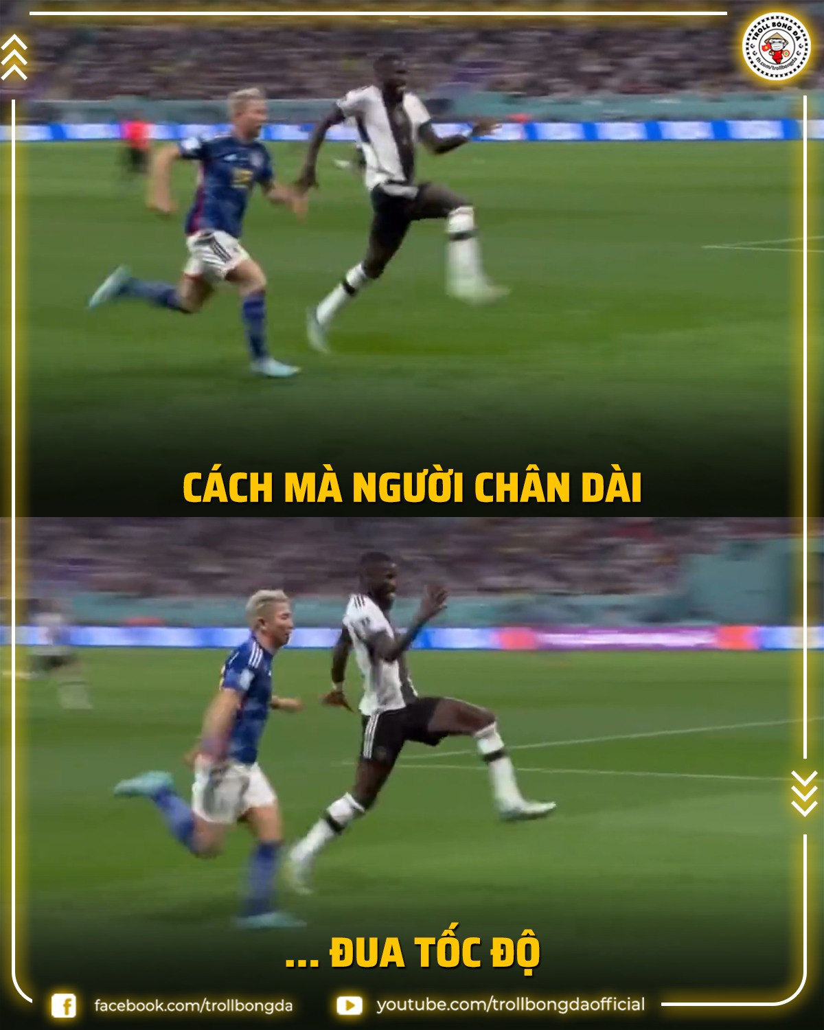 Cách chân dài Rudiger đua tốc độ nhưng và cái kết đó là thua trận.