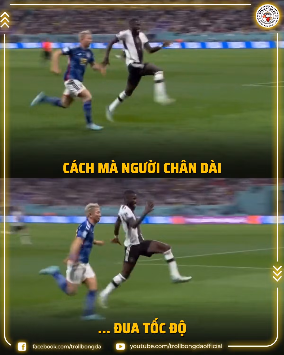 Cách chân dài Rudiger đua tốc độ nhưng và cái kết đó là thua trận.