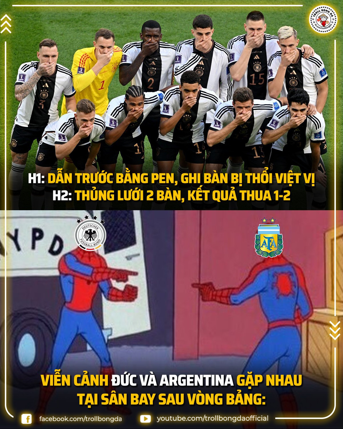 Viễn cảnh của Đức và Argentina thật trùng hợp và sự trùng hợp nhất đó là nếu thi đấu không cẩn thận, họ sẽ gặp nhau ở sân bay sau vòng bảng World Cup 2022.