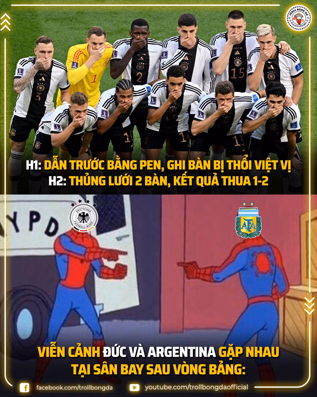 Viễn cảnh của Đức và Argentina thật trùng hợp và sự trùng hợp nhất đó là nếu thi đấu không cẩn thận, họ sẽ gặp nhau ở sân bay sau vòng bảng World Cup 2022.