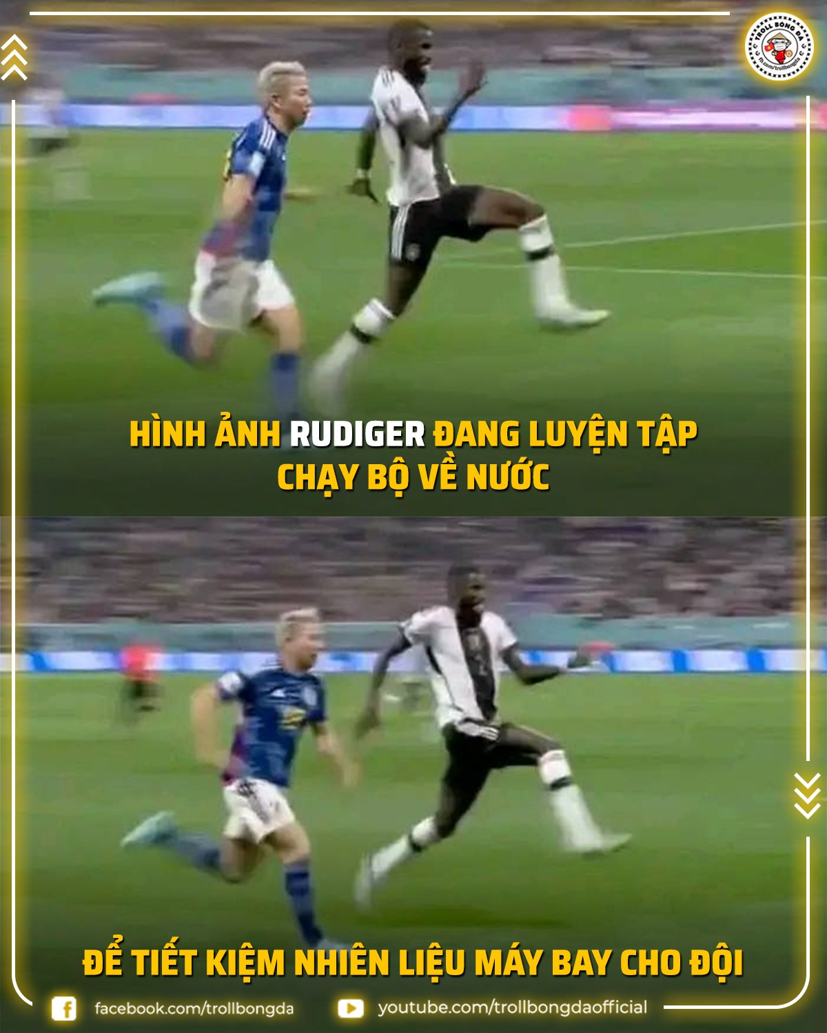 Từ dáng chạy của Rudiger, nhiều người tưởng tượng ra viễn cảnh tương lai của đội tuyển Đức sau vòng bảng World Cup 2022.