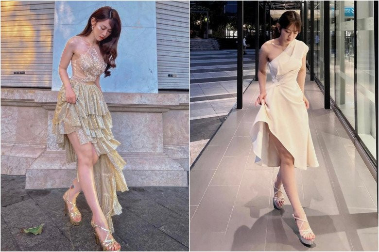 Những bức ảnh hiếm hoi khi Lê Bống ghi điểm với cách kết hợp giày dép và trang phục của mình.