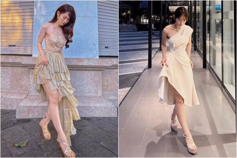 Những bức ảnh hiếm hoi khi Lê Bống ghi điểm với cách kết hợp giày dép và trang phục của mình.