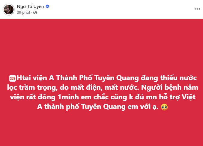 Rút kinh nghiệm từ chuyến cứu hộ lần 1, hôm nay, Tố Uyên cùng những người thân trong gia đình đã chuẩn bị nhiều thùng nước lọc cùng với bánh mì, đồ ăn,... để tiếp tục cứu trợ bà con vùng lũ.