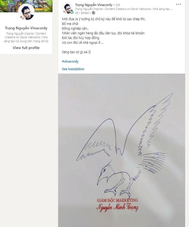  Chữ ký là tài sản riêng và cũng là dấu ấn của riêng mỗi người. Chắc chắn ai cũng tạo hình cho mình một chữ kí riêng để làm điểm nhấn riêng.