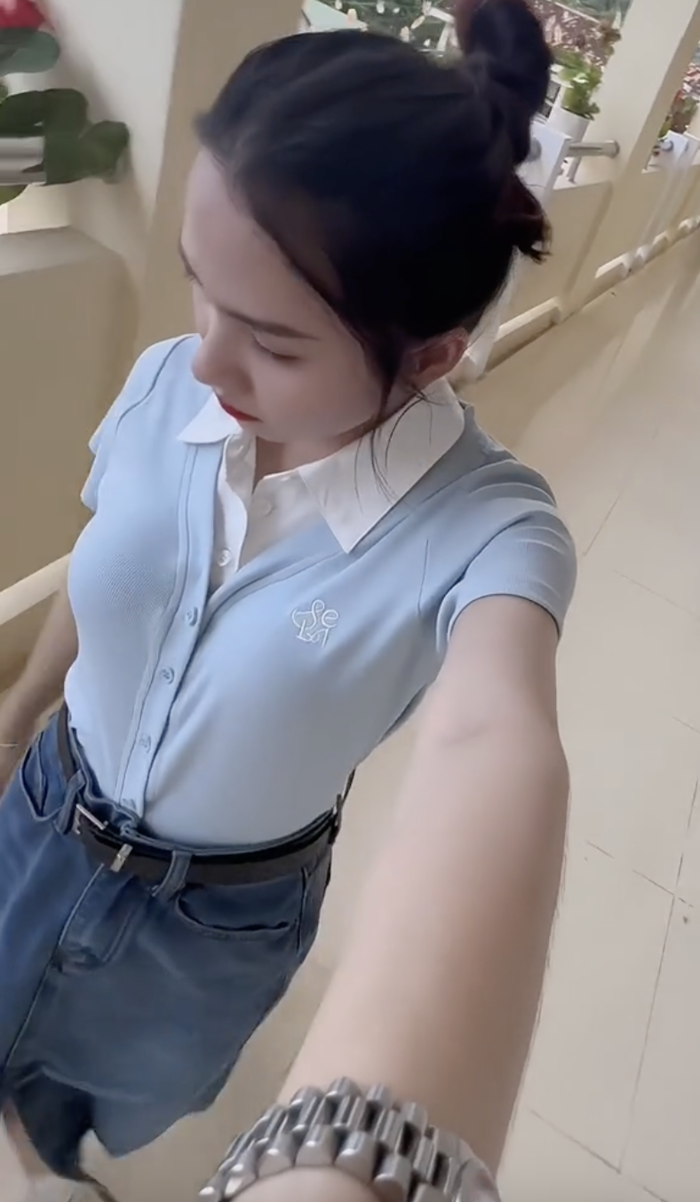 Qua những đoạn clip được cô nàng đăng tải, Vẹn là một người phụ nữ nhỏ nhắn, sở hữu dáng người xinh xắn và chắc hẳn là rất yêu thương bản thân mình. Ảnh: Vẹn