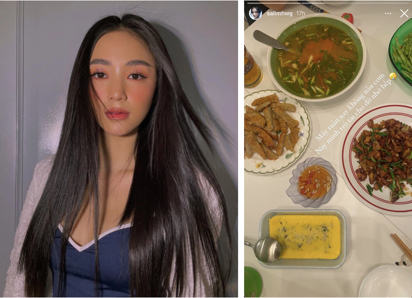 Dù suốt ngày vi vu với những chuyến du lịch "chanh sả" cùng công việc làm người mẫu ảnh, nhưng khi có dịp hot girl Salim lại tận dụng để vào bếp trổ tài nấu nướng. Và những món ăn cô nàng thực hiện đều đáp ứng được phần "thị giác".