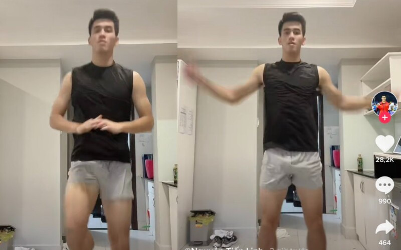 Netizen cho rằng chiếc quần của Tiến Linh có vẻ hơi "gợi cảm" khiến người xem một phen "đỏ mặt".