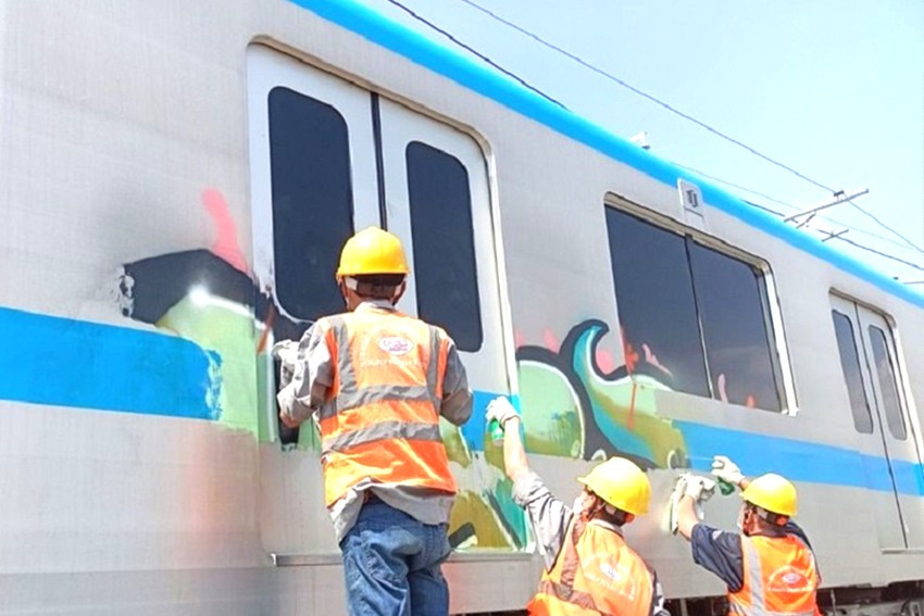 Sau khi phát hiện xảy ra sự việc, Công ty Bảo vệ Thái Long Sài Gòn có báo cáo Công an khu vực Phường Long Bình và đến 10 giờ 30 sáng ngày 30/4, Công an TP Thủ Đức đã xuống kiểm tra hiện trường. Đồng thời có phối hợp với bảo vệ truy xuất một số camera. Tuy nhiên, các vị trí camera này lại có góc quay ở mặt không bị vẽ nên chỉ thấy bảo vệ đi tuần.