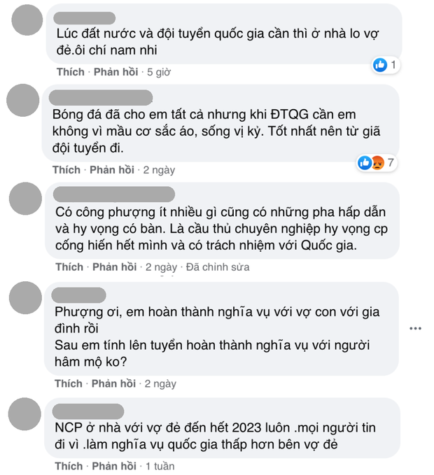Những người này cho rằng, Công Phượng không lên hội quân của đội tuyển Việt Nam vì bận ở nhà chăm vợ đẻ. Thậm chí có cả những ý kiến gay gắt đề nghị chàng cầu thủ nên rời đội tuyển.