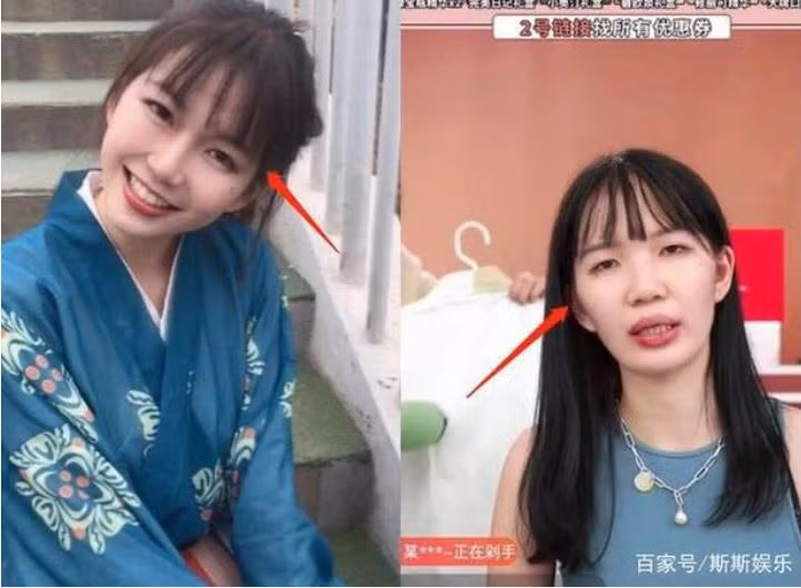 Tuy nhiên, tập tành livestream chưa lâu, hot girl xứ Trung Thi Tử Di lại để lộ ra nhan sắc thật khi lỡ tay tắt filter làm đẹp khác xa với những bức ảnh lung linh đăng tải trước đó.