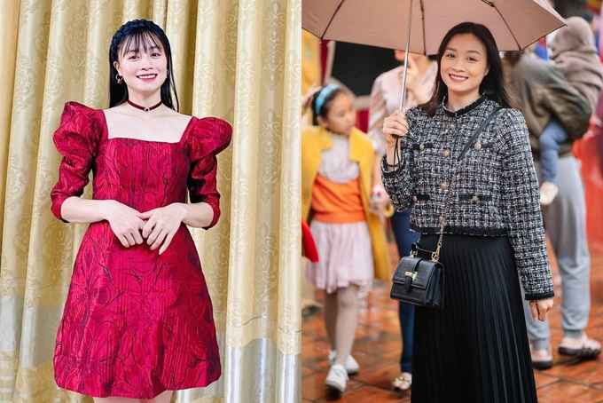 Hoàng Thị Loan được dân mạng đánh giá có gu thời trang sành điệu. Thay vì áo phông, quần jeans đơn giản, cô chọn áo cắt xẻ độc đáo phối cùng váy hoặc quần ống suông (Ảnh: FBNV).