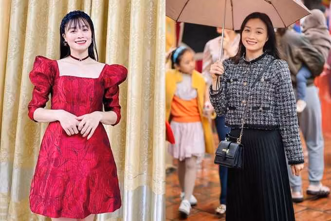 Hoàng Thị Loan được dân mạng đánh giá có gu thời trang sành điệu. Thay vì áo phông, quần jeans đơn giản, cô chọn áo cắt xẻ độc đáo phối cùng váy hoặc quần ống suông (Ảnh: FBNV).