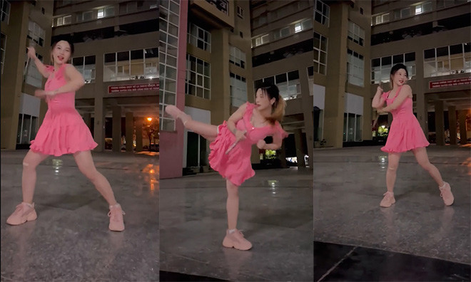 Mới đây trên trang cá nhân của mình, gái xinh Quảng Ninh vừa đăng tải một clip mặc váy múa côn rất ảo diệu và dòng trạng thái "Bố mẹ bảo dịu dàng mới lấy được chồng, còn đây là tôi...".