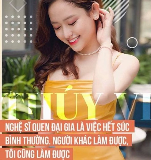 Thúy Vi không ngại bộc lộ tham vọng bước chân vào showbiz. Tuy nhiên cho đến nay, hoạt động nghệ thuật duy nhất của cô được mọi người biết đến đó là vai phụ mờ nhạt lướt qua như cơn gió trong hai cảnh của phim Yêu Em Bất Chấp.
