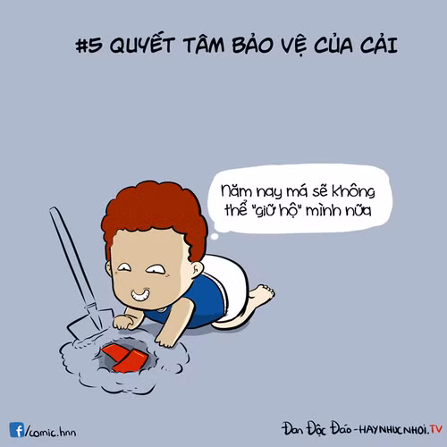 Việc cất giấu chiến lợi phẩm (lì xì) là việc nhiều bạn trẻ đã tính toán trong đầu trước sự dụ dỗ của các mẹ.