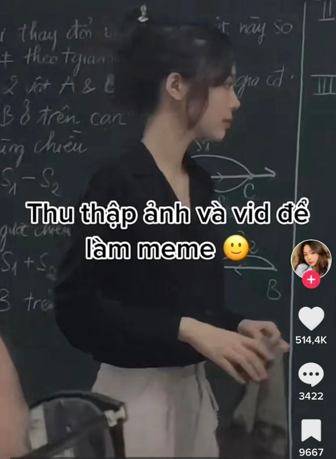 Trong đó, nổi bật nhất là video chỉ vài giây khoe nhan sắc chớp nhoáng khi đứng trên bục giảng, Thu Hương đã nhận về gần 9 triệu lượt xem cùng hàng loạt bình luận khen ngợi vẻ đẹp của cô giáo trẻ.