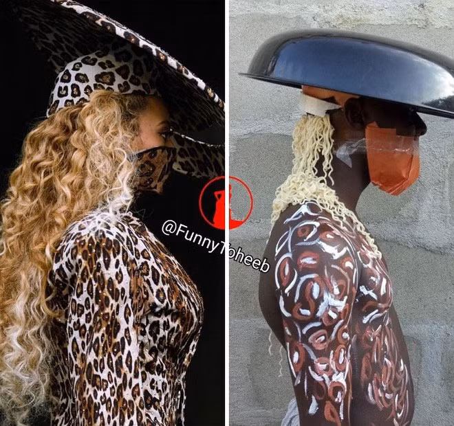 Beyonce làm gì ngờ nổi có ngày bị cosplay bằng mỳ tôm và cái chậu