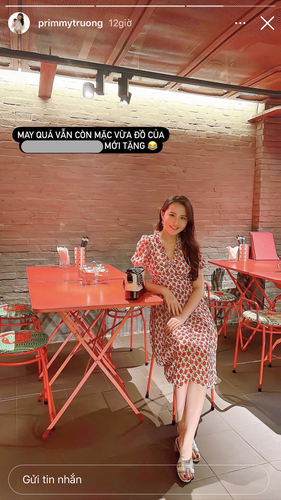 Vẫn lối trang điểm nhẹ nhàng, nữ tính như trước đây nhưng bây giờ trông Primmy Trương xinh đẹp, đằm thắm hơn hẳn.