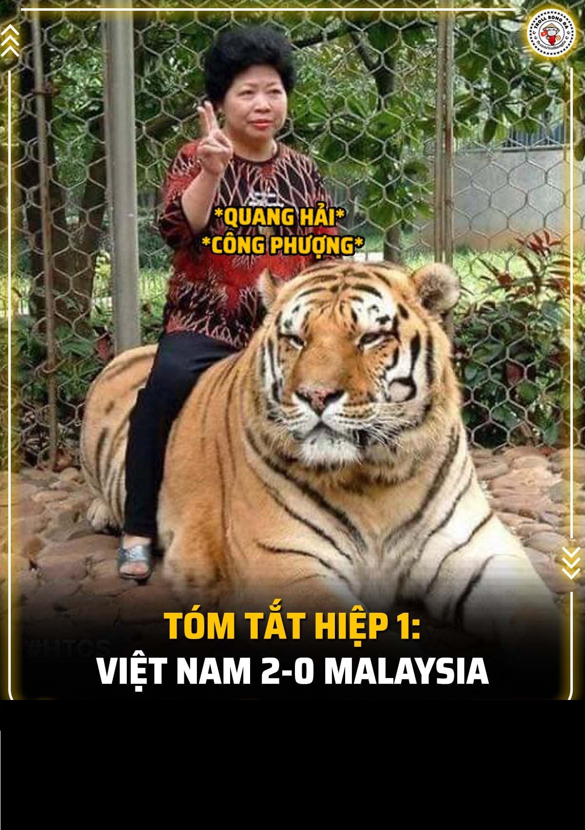 Kết thúc hiệp 1, đây là bức ảnh chế mà các netizen mang ra để truyền tay nhau.