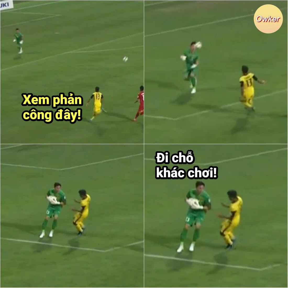 Thủ môn Nguyên Mạnh có có hành động khiến cầu thủ Malaysia cảm thấy "quê".