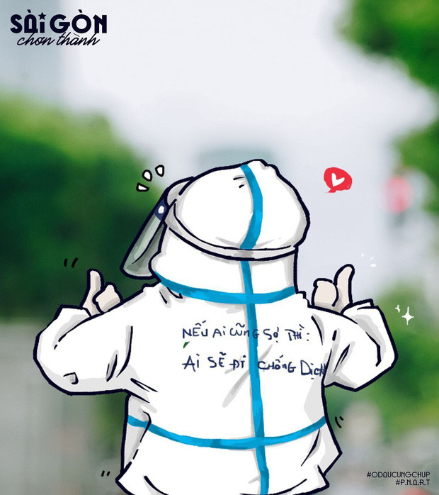 Là chủ nhân của trang Instagram odaucungchup, Nguyên tâm sự mình là một người rất yêu Sài Gòn. Trong tình hình dịch bệnh, không thể nào cho lên sóng những bức ảnh về thành phố thân thương, anh chàng đem niềm thương ấy gửi trao vào những bức tranh, khắc họa lại thành phố những ngày gồng gánh chống dịch COVID-19.