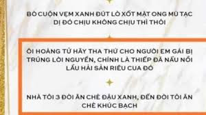 Thực đơn tiệc cưới này chỉ có 7 món thôi, nhưng món nào cũng 'mặn mòi' vô cùng vì được đặt tên theo cách siêu độc đáo: kết hợp các hot trend đình đám trên mạng xã hội.