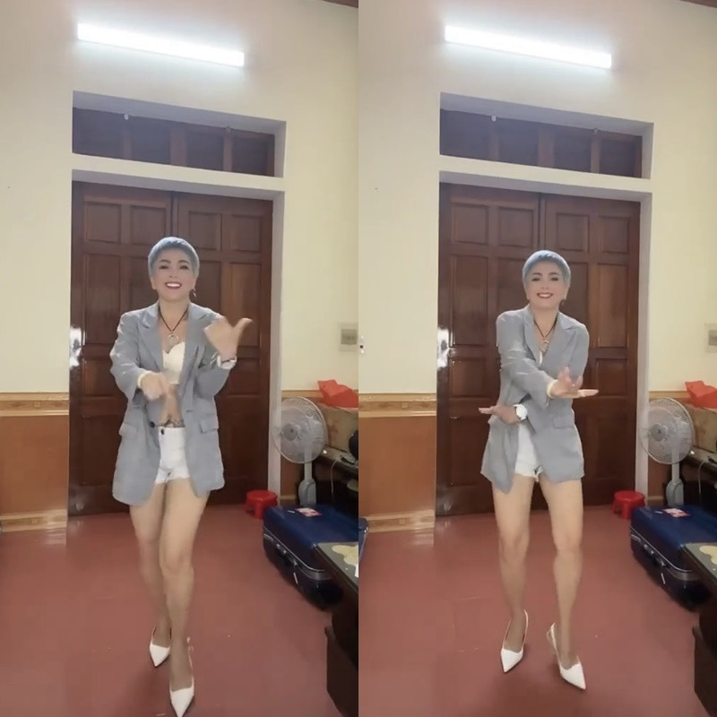 Vẫn trên nền bản nhạc sôi động, nữ TikToker nhảy theo vô cùng đúng nhịp và thể hiện rõ niềm đam mê của mình đối với sở thích vận động này.