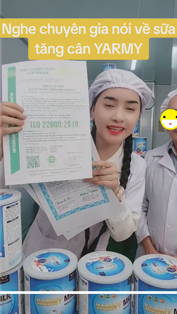 Ngoài ra, Yona Cươn khẳng định sữa này an toàn cho người đang mang thai và trẻ em sử dụng. Giá bán khoảng 495.000 đồng/hộp, nhưng thường giảm 50% trong livestream.