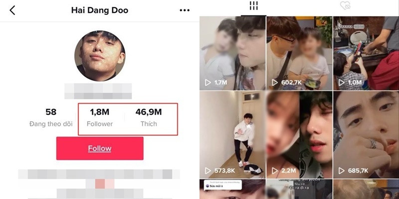 Được biết đến thời điểm hiện tại, Hải Đăng Đỗ đã nhận được hơn 1,8 triệu follow cho TikTok của mình.