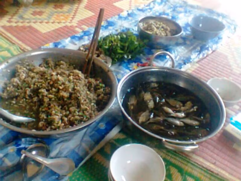 Trước đó trên mạng, món ăn gỏi cá khiến netizen không khỏi phát sợ. Chỉ với một hũ mắm bên cạnh và những con cá còn sống người ta có thể ăn ngay được.