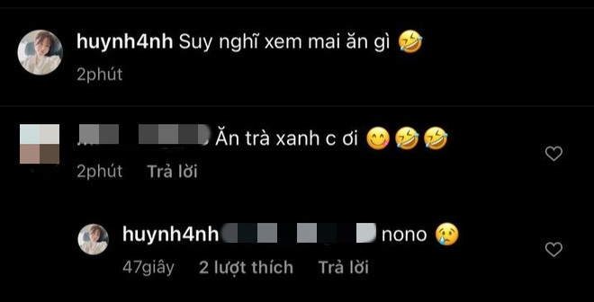 Đáp lại, người yêu cũ Quang Hải trả lời gọn lỏn: "nono". Tuy nhiên, sau đó không hiểu vì lý do gì mà sau đó cô nàng đã xóa luôn bình luận của tài khoản này.
