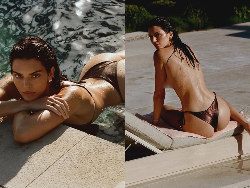 Trong một vài góc ảnh, Kendall Jenner "bỏ quên áo" một cách táo bạo, khiến ai nấy cũng phải đỏ mặt khi nhìn qua.