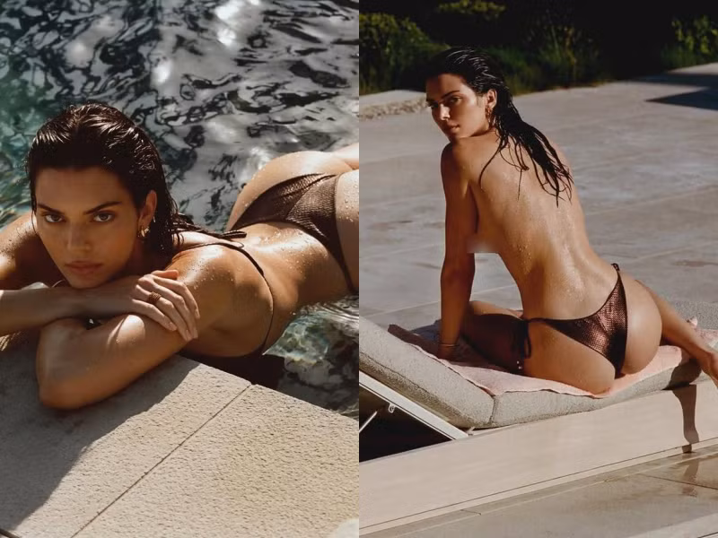 Trong một vài góc ảnh, Kendall Jenner "bỏ quên áo" một cách táo bạo, khiến ai nấy cũng phải đỏ mặt khi nhìn qua.