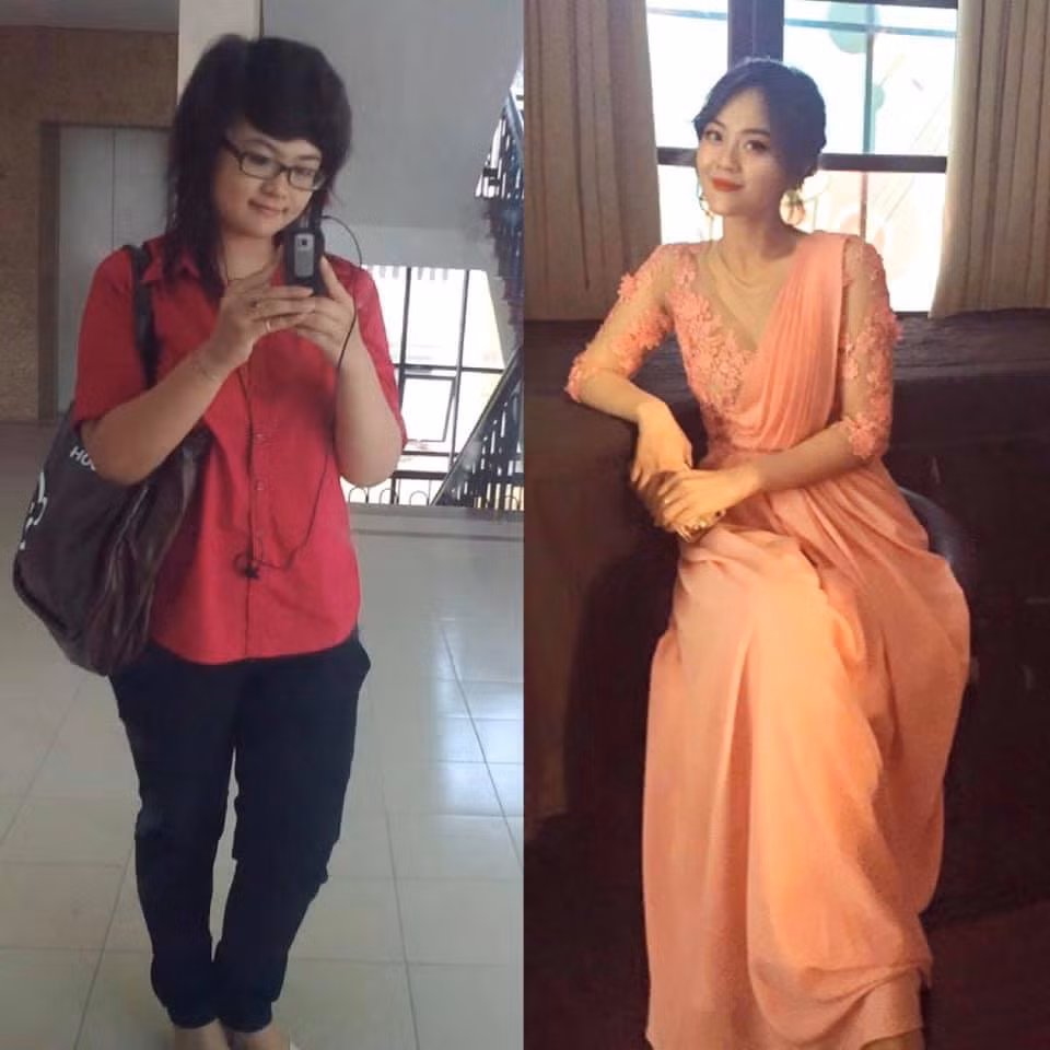 Bên cạnh việc khoe ảnh trước và sau 1 năm đi làm, nhiều dân mạng còn "biến thể" trào lưu này thành "trước và sau khi học đại học". Nickname P.H.T bày tỏ: "Năm đầu và năm cuối, 8 năm giảm được 33 ký".