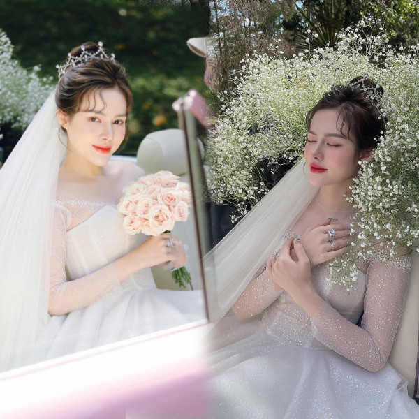 Cuối đoạn clip, ông xã còn Kem Kabi còn đeo cho người đẹp 1 chiếc dây chuyền vàng hình 2 trái tim cỡ đại chồng lên nhau rất ấn tượng. Nhìn sơ qua, có thể thấy số tài sản mà cô nhận được trong ngày vui là không hề nhỏ.