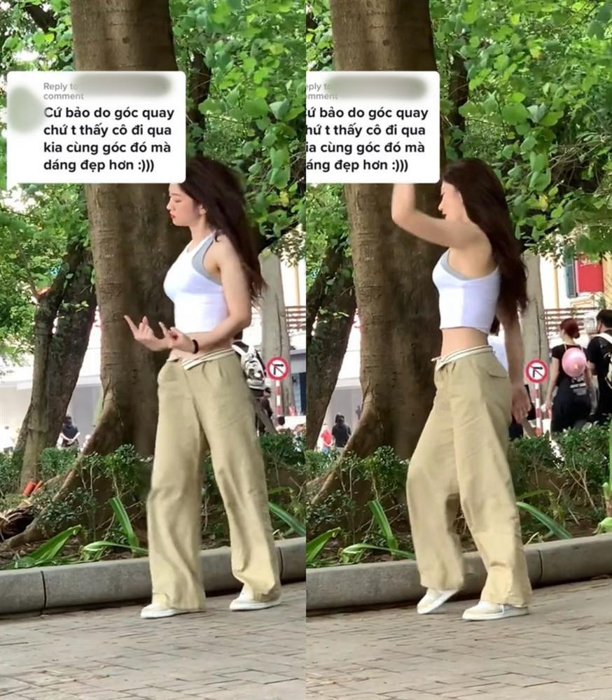 Dù là ảnh chụp bằng cam thường, không chỉnh sửa cũng chẳng được tạo dáng nhưng Lê Bống gây ấn tượng với lan da trắng mịn. Với việc diện set đồ trên, cô khéo léo che đi đôi chân kém thon thả