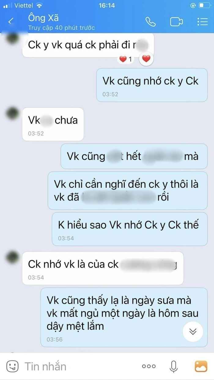 Trong bài viết tố vợ đi ngoại tình, người chồng có viết: "16 năm tình nghĩa vợ chồng – không bằng vài phút mặn nồng bên anh. Vợ tôi đang ngoại tình xưng hô vợ – chồng với một người khác là người đàn ông về hưu, đang về quê tìm mua đất vui chơi. Không thể ngờ có ngày người đầu ấp tay gối, có với mình 2 đứa con lại phản bội mình với một người đáng tuổi cha chú mình. Với người quen thì nó bêu rếu tôi, nhưng với người lạ thì nó giới thiệu chồng lại là người đàn ông kia...
