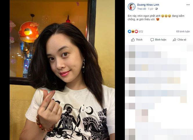 "Người đẹp" Dương Khắc Linh sở hữu má lúm đồng tiền dễ thương.