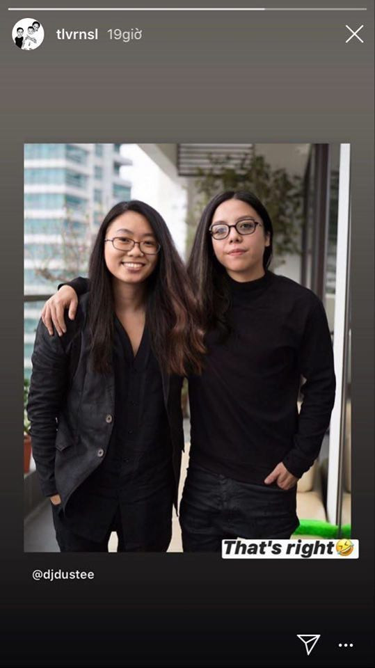 Tuy vậy, ông xã Tóc Tiên rất thích thú với trào lưu "chuyển giới". Anh tiếp tục chia sẻ một bức ảnh khác trên Instagram Story.