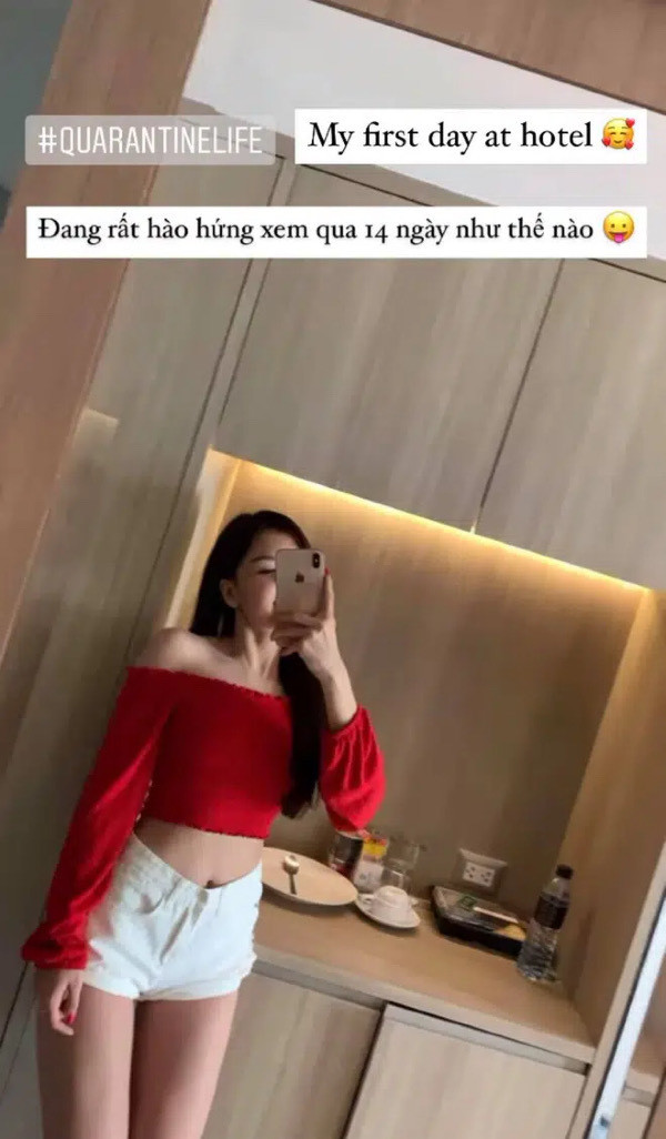 Hiện tại, bạn gái Lâm Tây vẫn thường xuyên cập nhật tình hình cách ly tại khách sạn và tỏ ra vô cùng hào hứng.