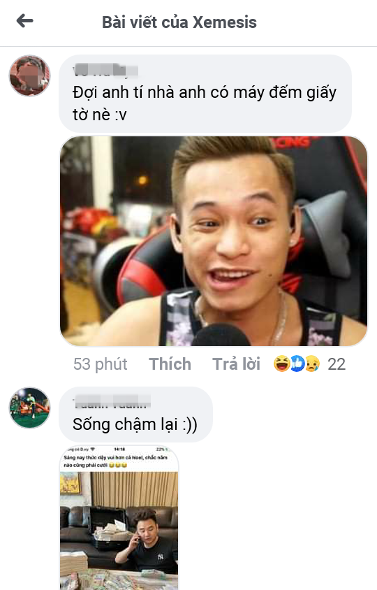 Rất nhiều fan đã nhắc Xemesis nên mượn Độ Mixi máy đếm tiền để khỏi nhọc công.